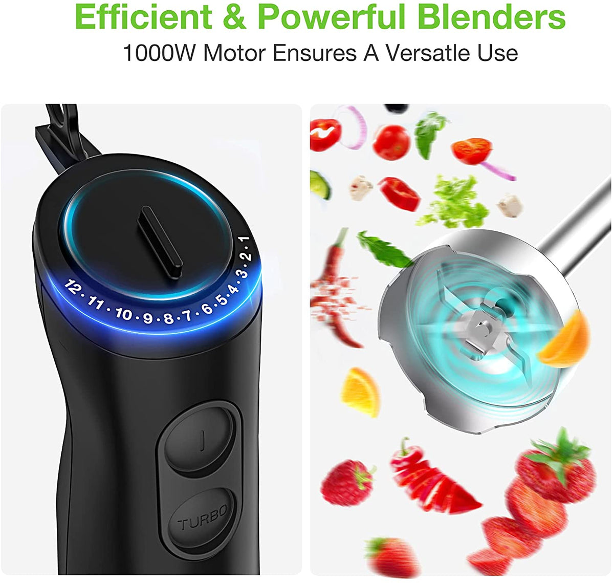 VAVSEA 1000W Hand Blender, 5-in-1 Immersion Handheld Stick Blender, 12 –  Shop Binh Ngao